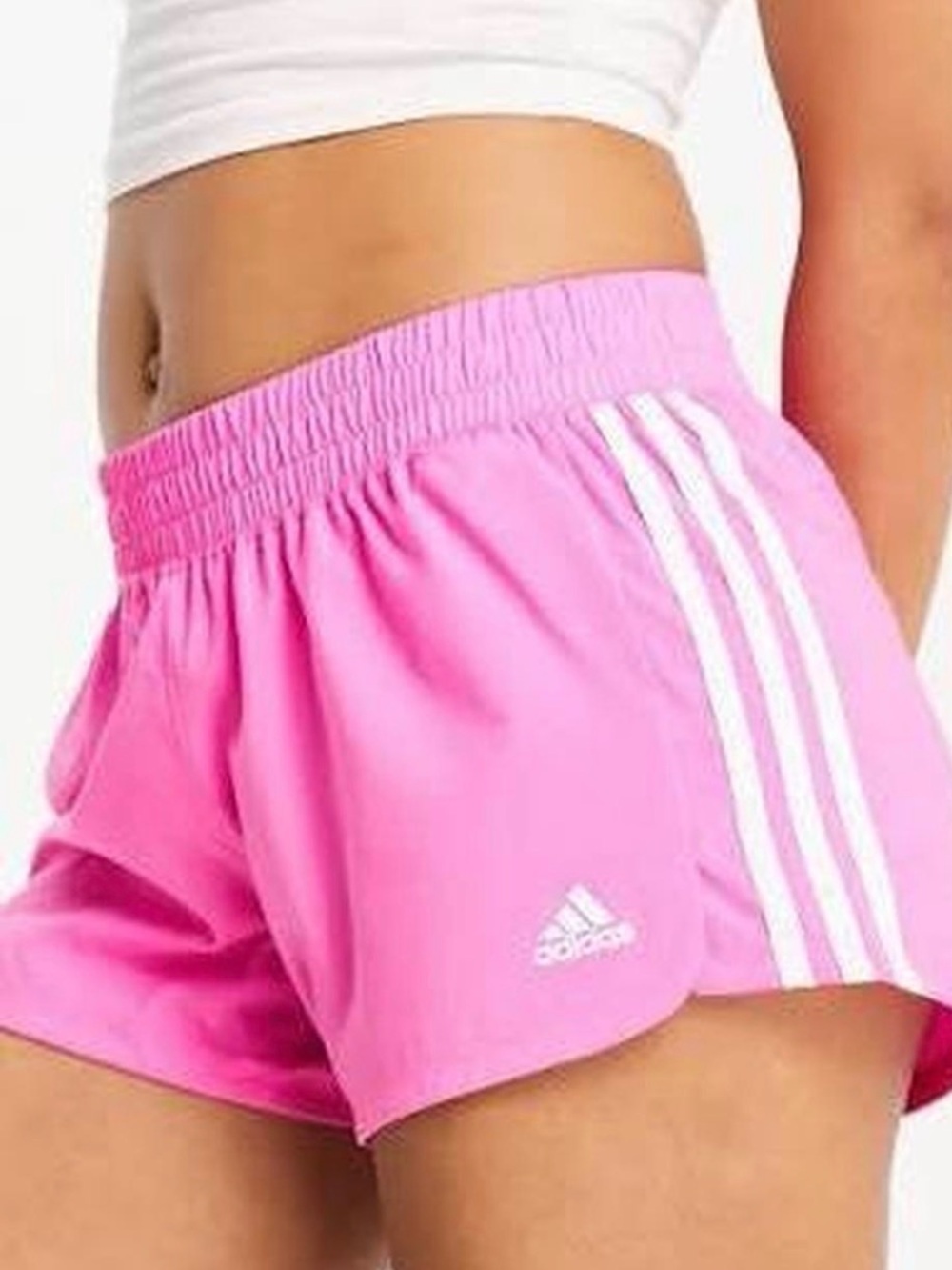 adidas Pink 3-Stripe Athletic Shorts